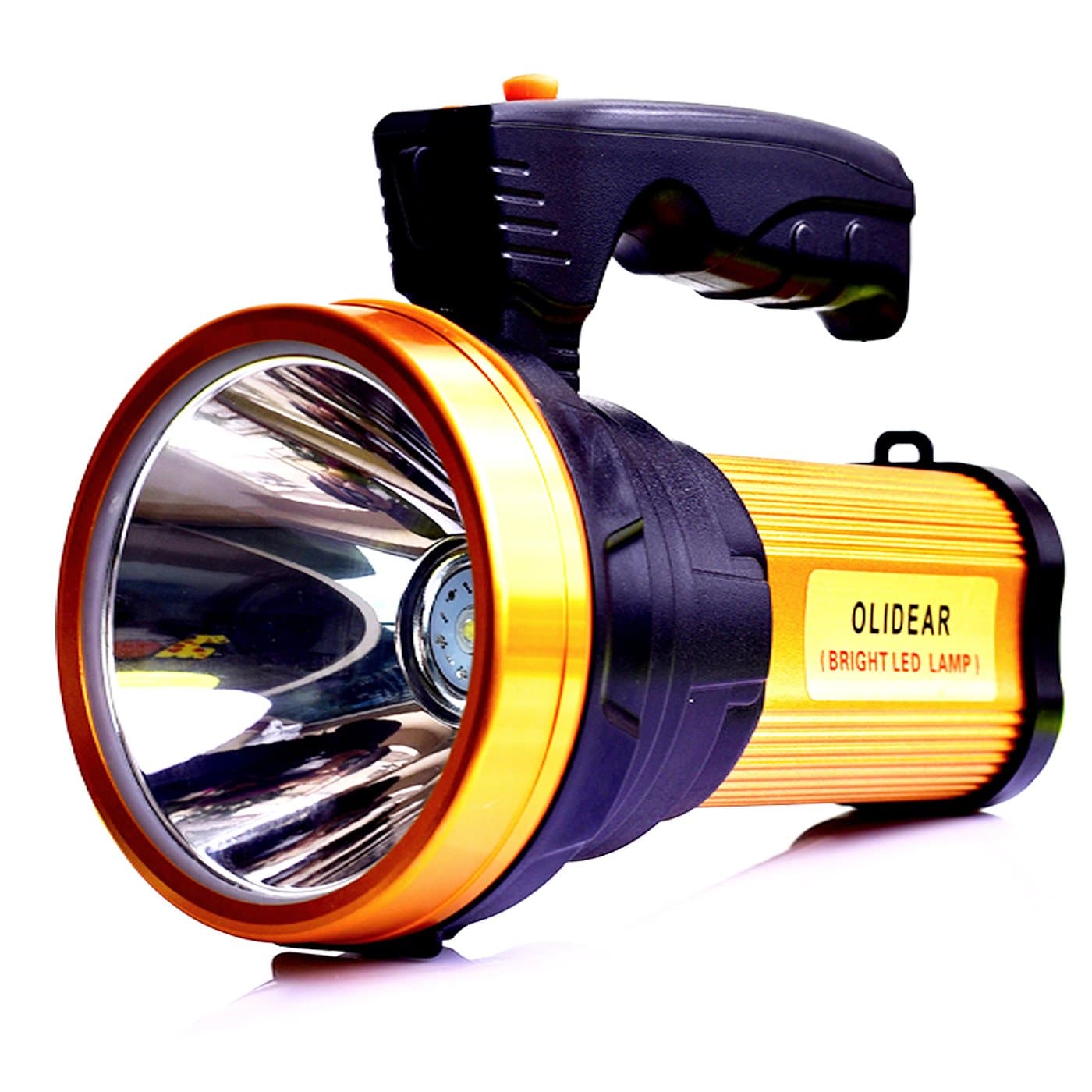Heavy Duty Flashlight – Bright Rechargeable Searchlight with 2 Modes – Led Spotlight Handle – Easy to Use – Built-in Rechargeable Battery