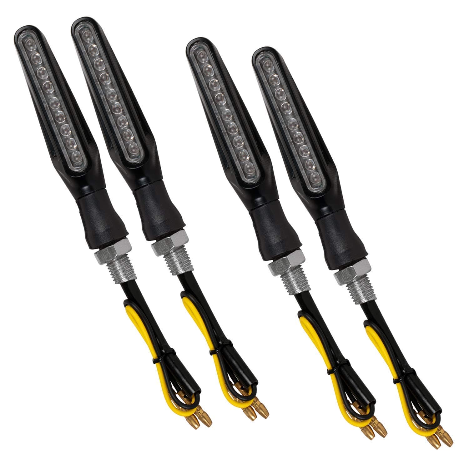 Casago CSILA4P Universal Waterproof 9 LED Turn Signal Indicator Light for Scooter Cruiser Harley Yamaha Suzuki (Amber, 4Pcs)