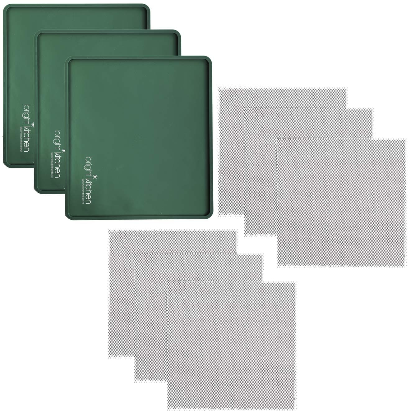 3 Edge Fruit Leather Silicone + 6 Mesh Screen Dehydrator Sheets Compatible With Cosori Premium CP267-FD Non Stick Dryer Mats for Jerky, Fruit, Herbs, Chips, Flax Crackers Crusts Tray Lip Liners