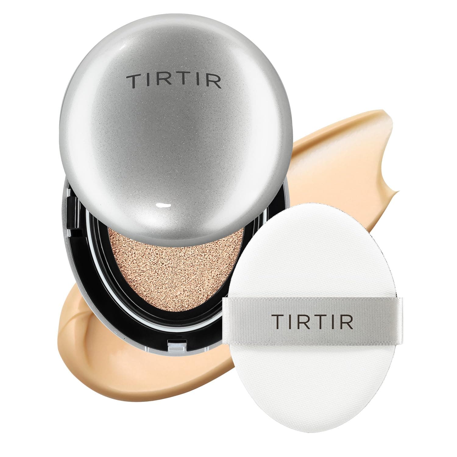 Mask Fit Aura Glow Silver Cushion Foundation | Semi-glow Finish, Natural Coverage, Moisturizing, Lightweight, Korean cushion foundation (#23N Sand, Full Size, 0.63 Fl Oz)