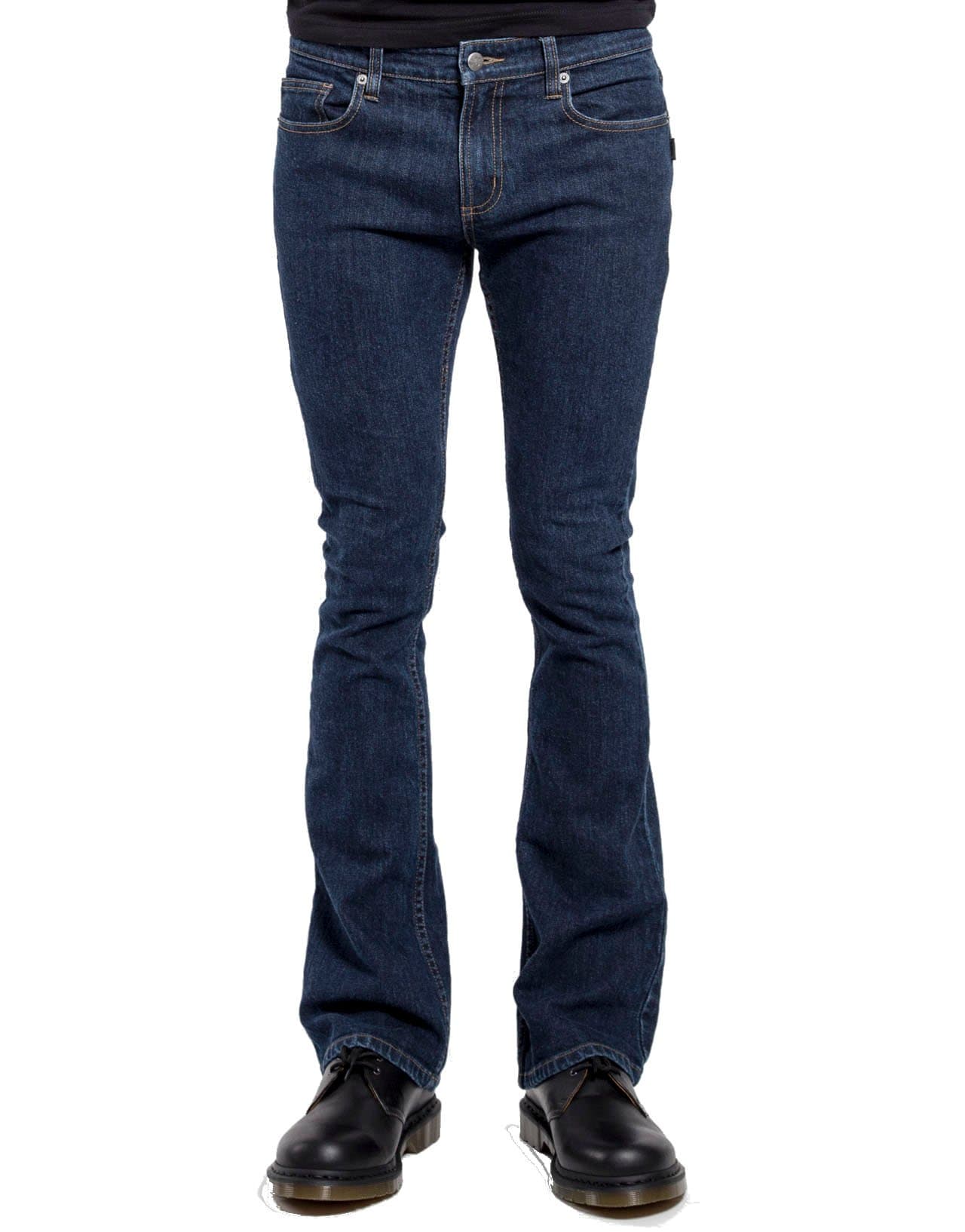 Trash and Vaudeville Mens Indigo Blue Flare Jean