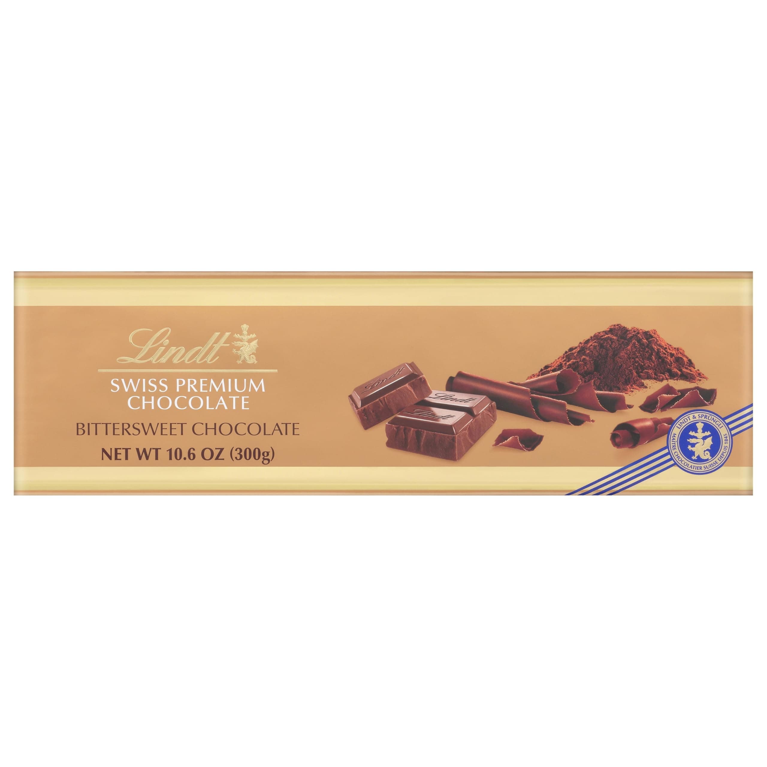 LindtSwiss Bittersweet Chocolate Gold Bar, Chocolate Candy Bar, 10.6 oz (Pack of 4)