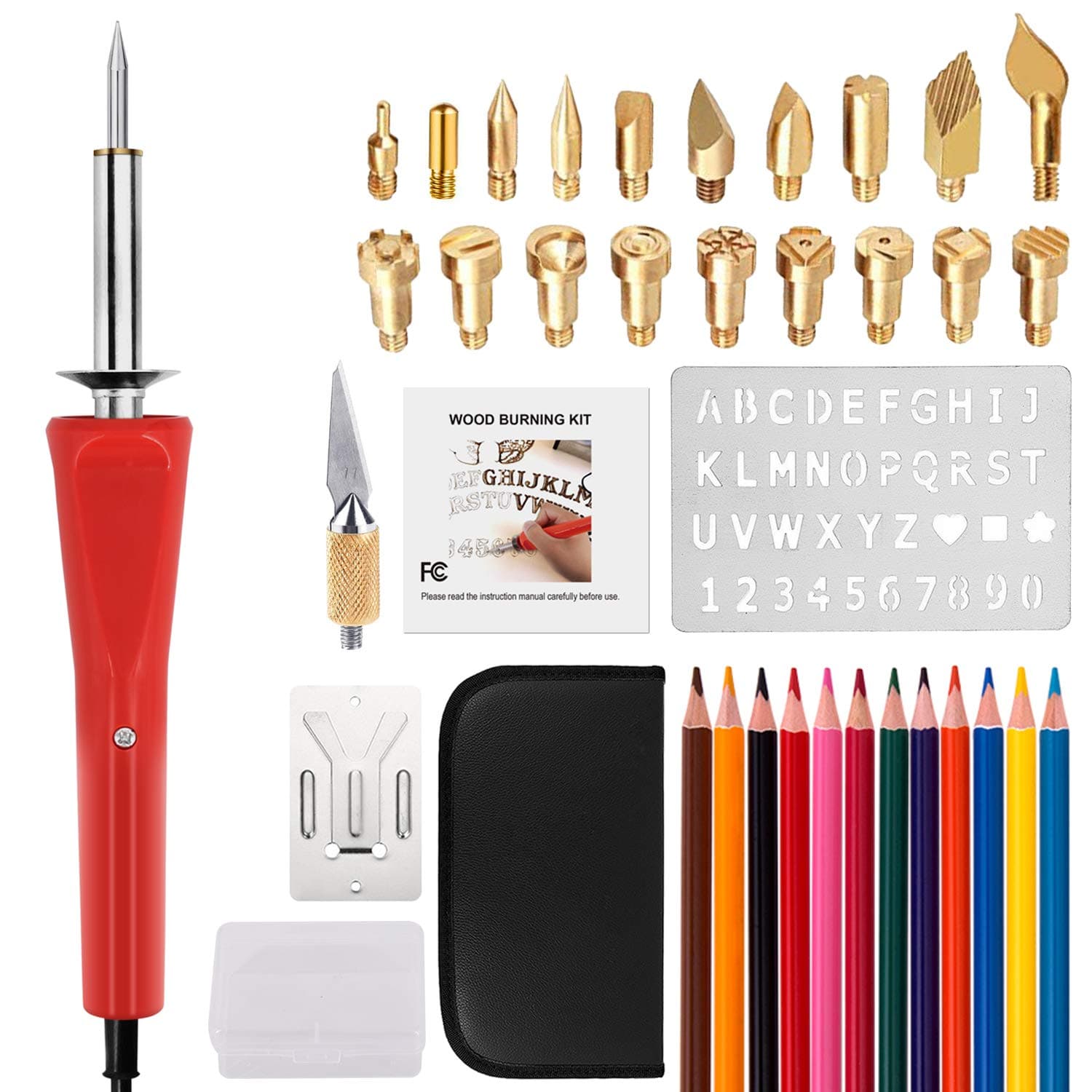 3 PCS Scratch Awl MIUSIE Leather Craft Cloth Wood Handle Scratch Awl Tool Pin Punching Hole Maker Stitching Overstitch Sewing Kit