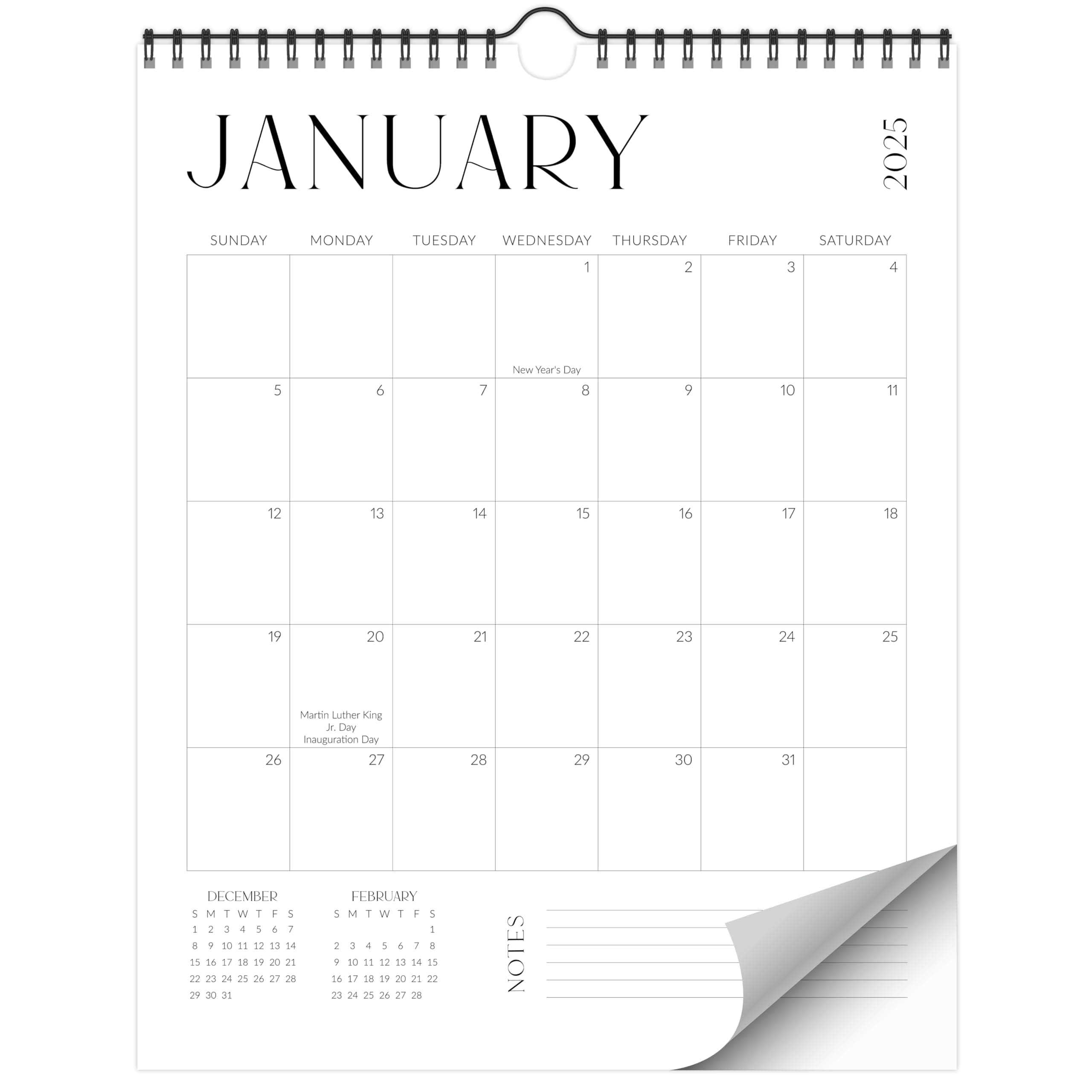 ZICOTOSimplified 2024-2025 Wall Calendar - Runs from June 2024 until December 2025 – 14.5"x11.5" Office Wall Calendar for Easy Organizing