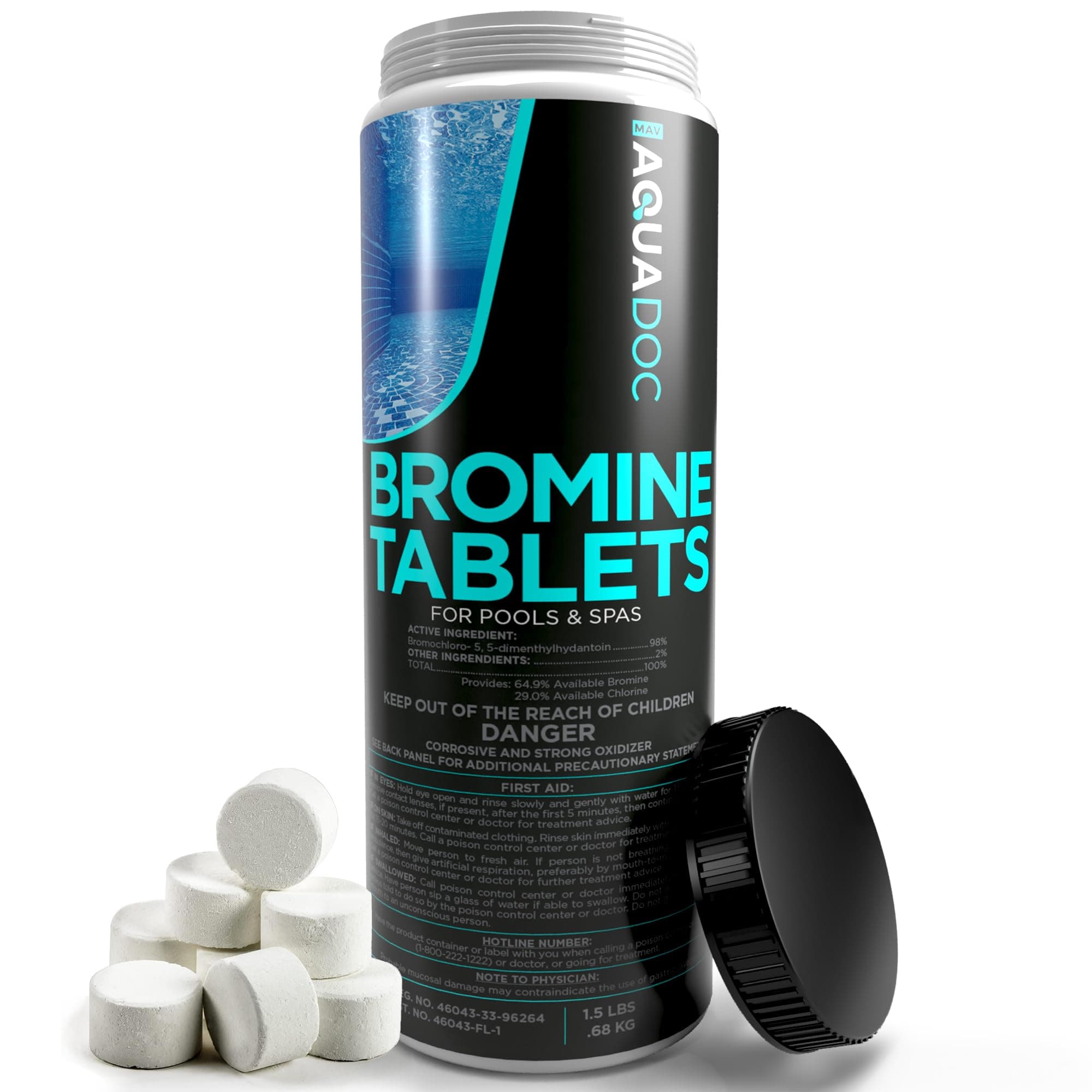 AquaDoc Bromine Tablets for Hot Tub & Spa - 1.5lbs Sanitizing Bromine Recommended for Hot Tubs
