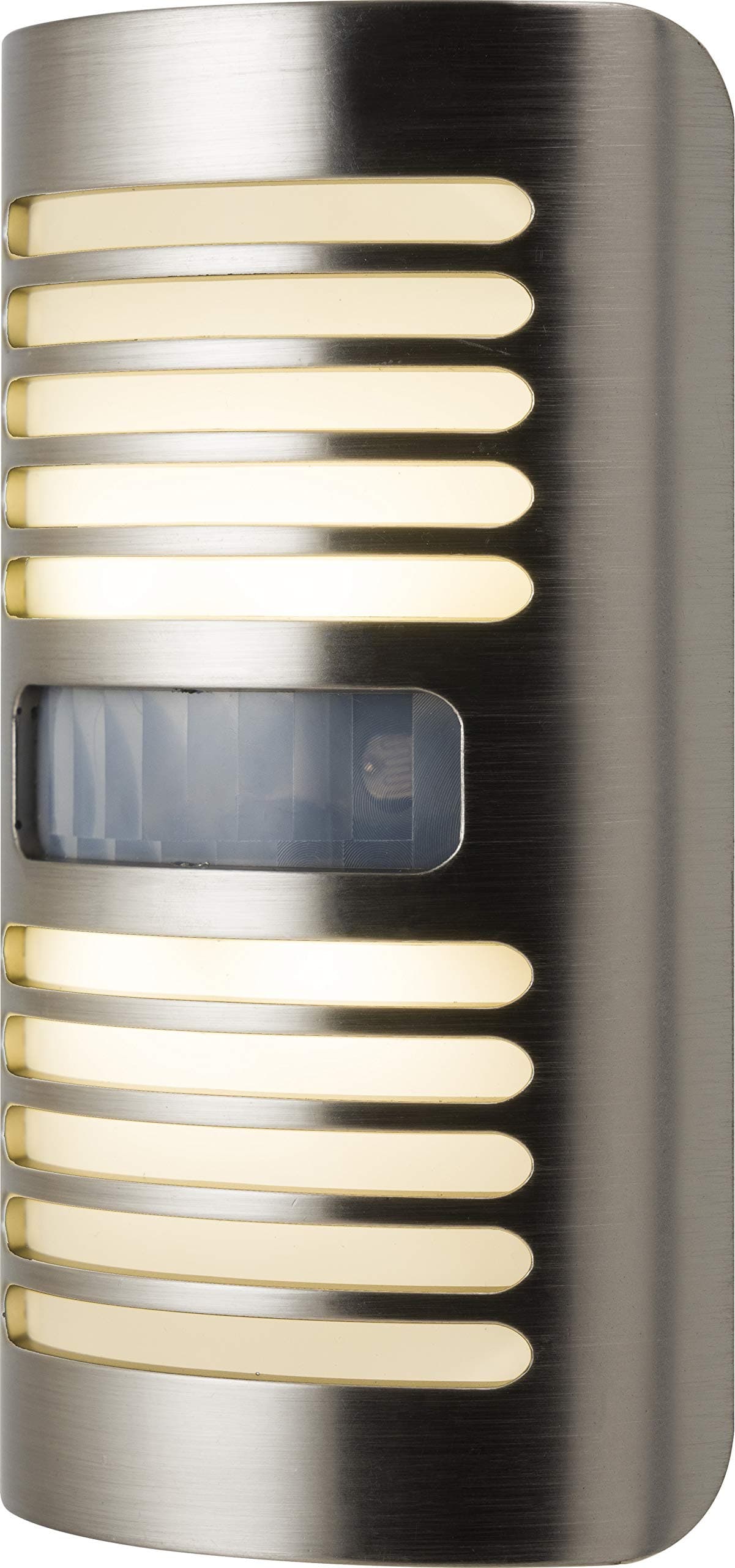 GE Enbrighten LED Night Light, Motion-Select Sensor, 40 Lumens, Dusk-to-Dawn, 25 ft. Detection Range, UL-Listed, Ideal for Bedroom, Nursery, Bathroom, 37299, Brushed Nickel | Louver
