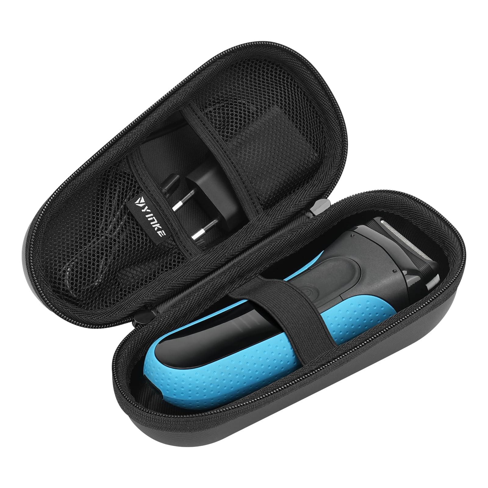 Yinke Case for Braun Series 3/ Series 5, 3040s, 3010S, 5018s, 5140s Electric Razor Shaver, Hard Travel Case Protective Cover Storage Bag (Black interior)