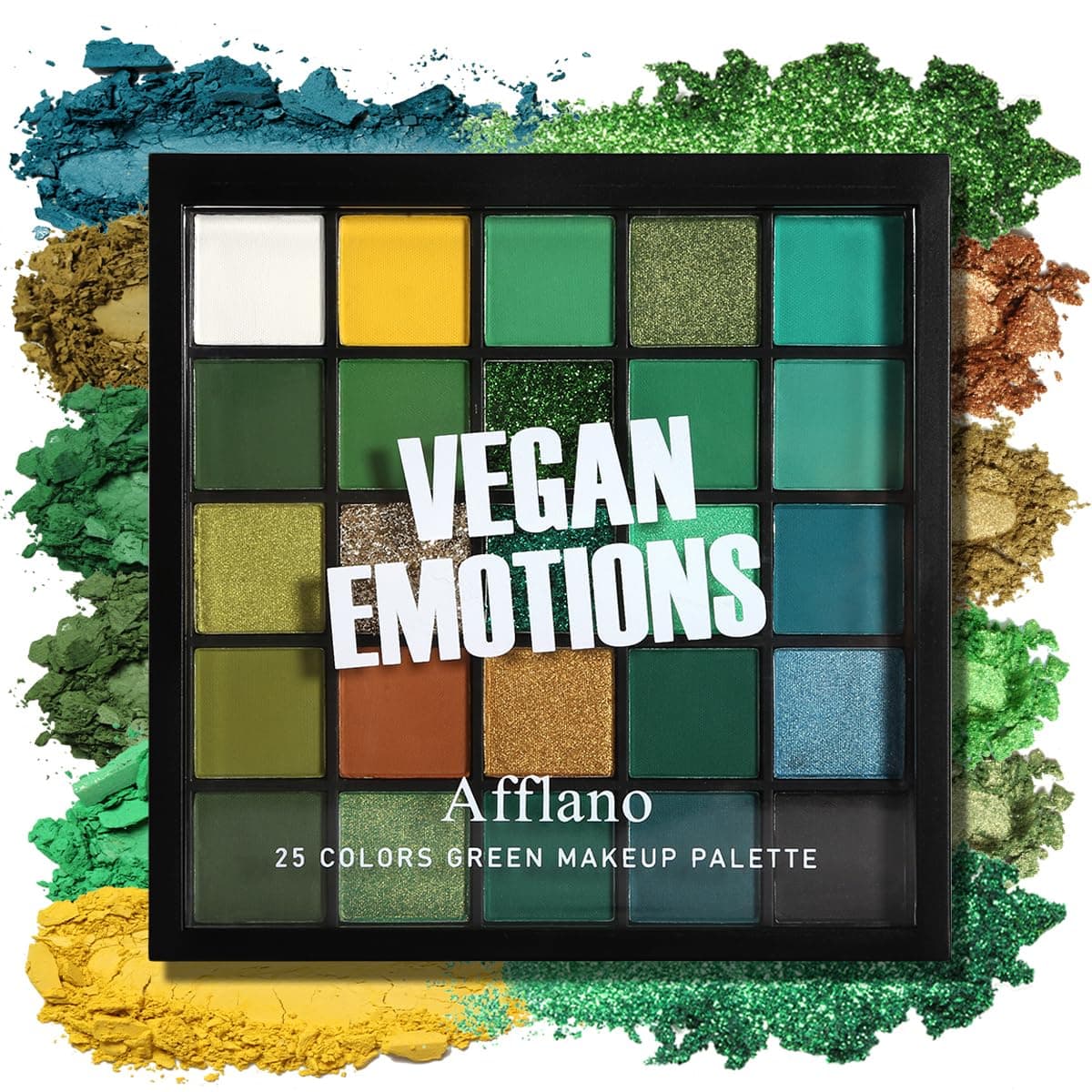 Green Eyeshadow Palette,Highly Pigmented Matte Shimmer Green Blue Multichrome Eye Shadow Pallet for Green Eyes, Colorful Metal Shimmer Makeup Pallet for Christmas, Long Lasting Hypoallergenic 25 Color