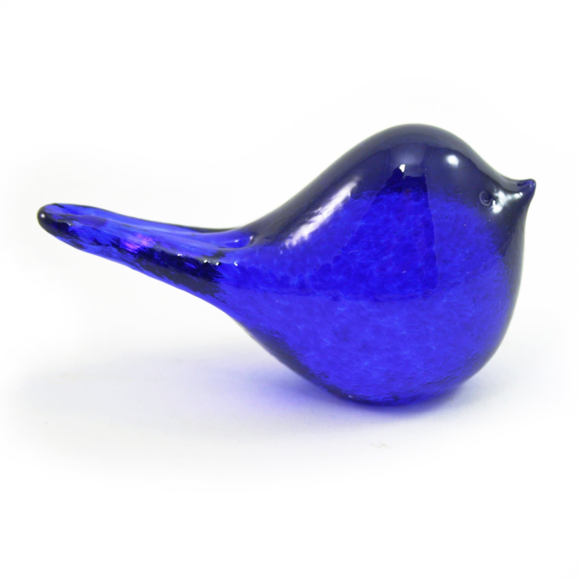 'Little Birds' Hand Sculpted Glass Figurine (Cobalt)