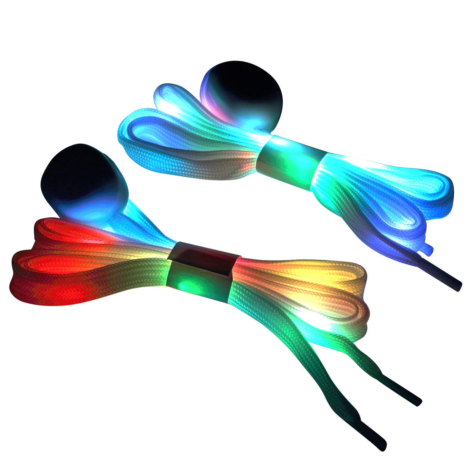 KINMINGZHUShoelaces Light Up Laces, 3 Modes 7 Colors Flashing Colorful Shoestrings for Night Party, White, Medium