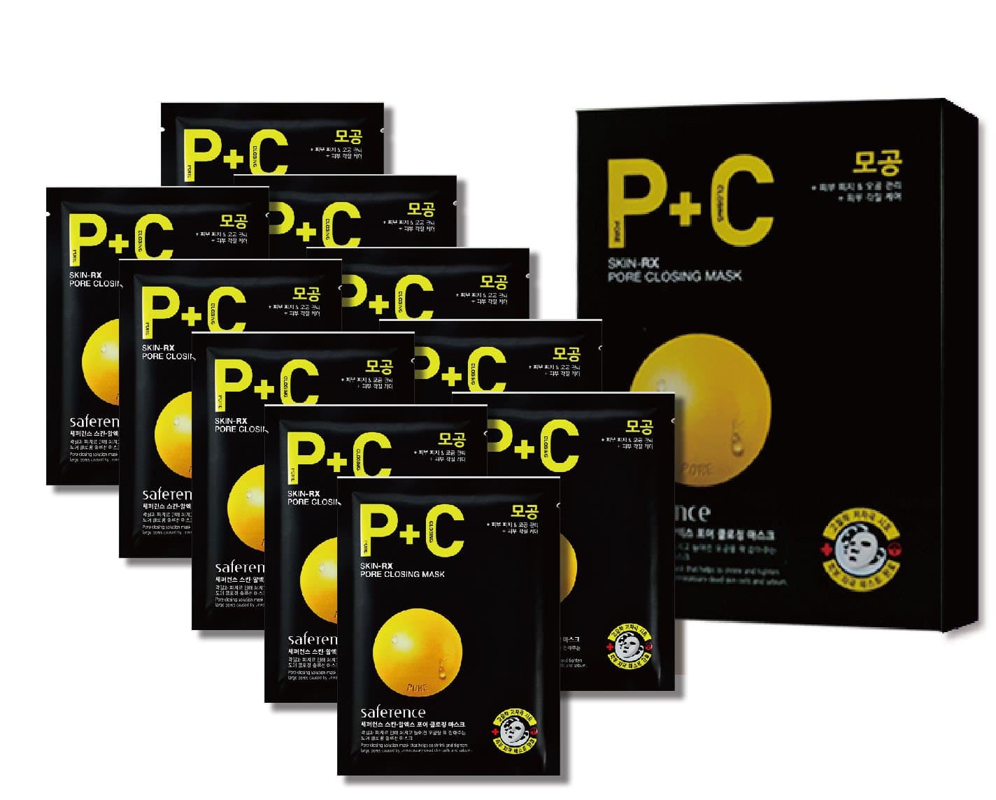 [SAFERENCE] SKIN-RX PORE MINIMIZING SHEET MASK - 23ml x 10 packets, Shrink & Minimize Your Pores Naturally, Clear and Prevent Clogged Pores