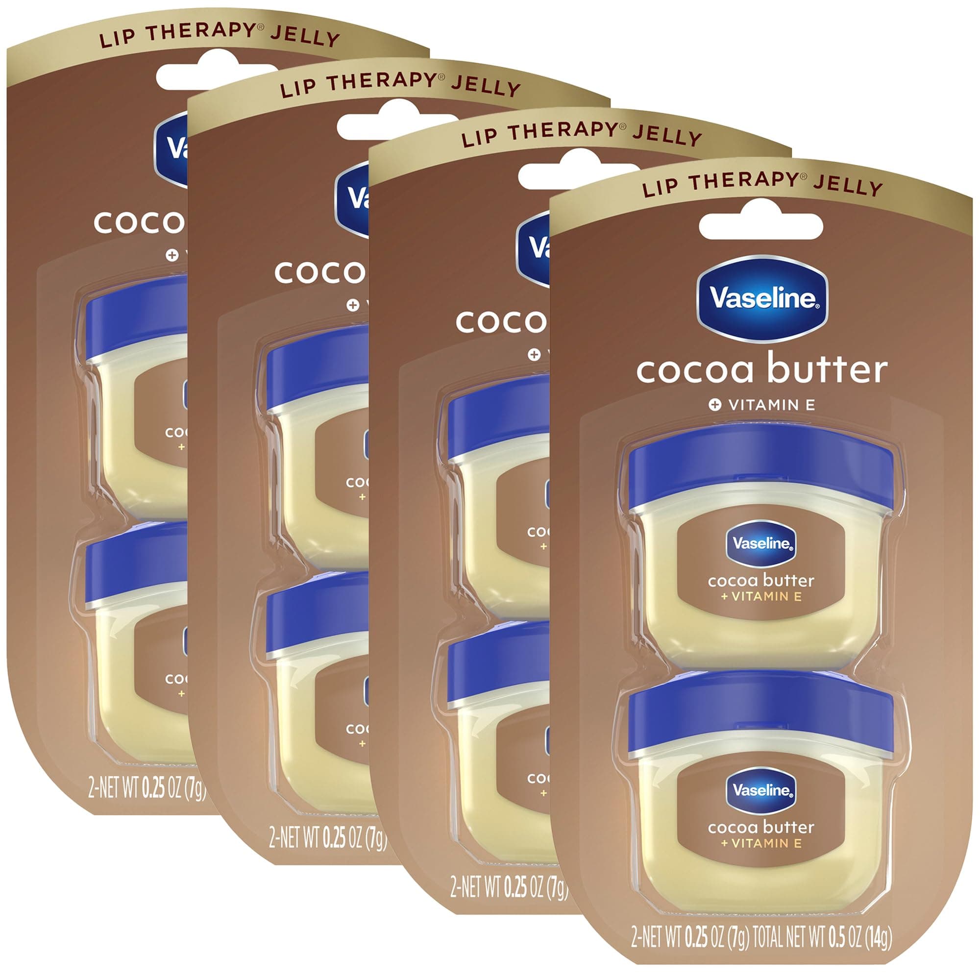 Vaseline Lip Therapy Cocoa Butter.25 oz (Pack of 4)