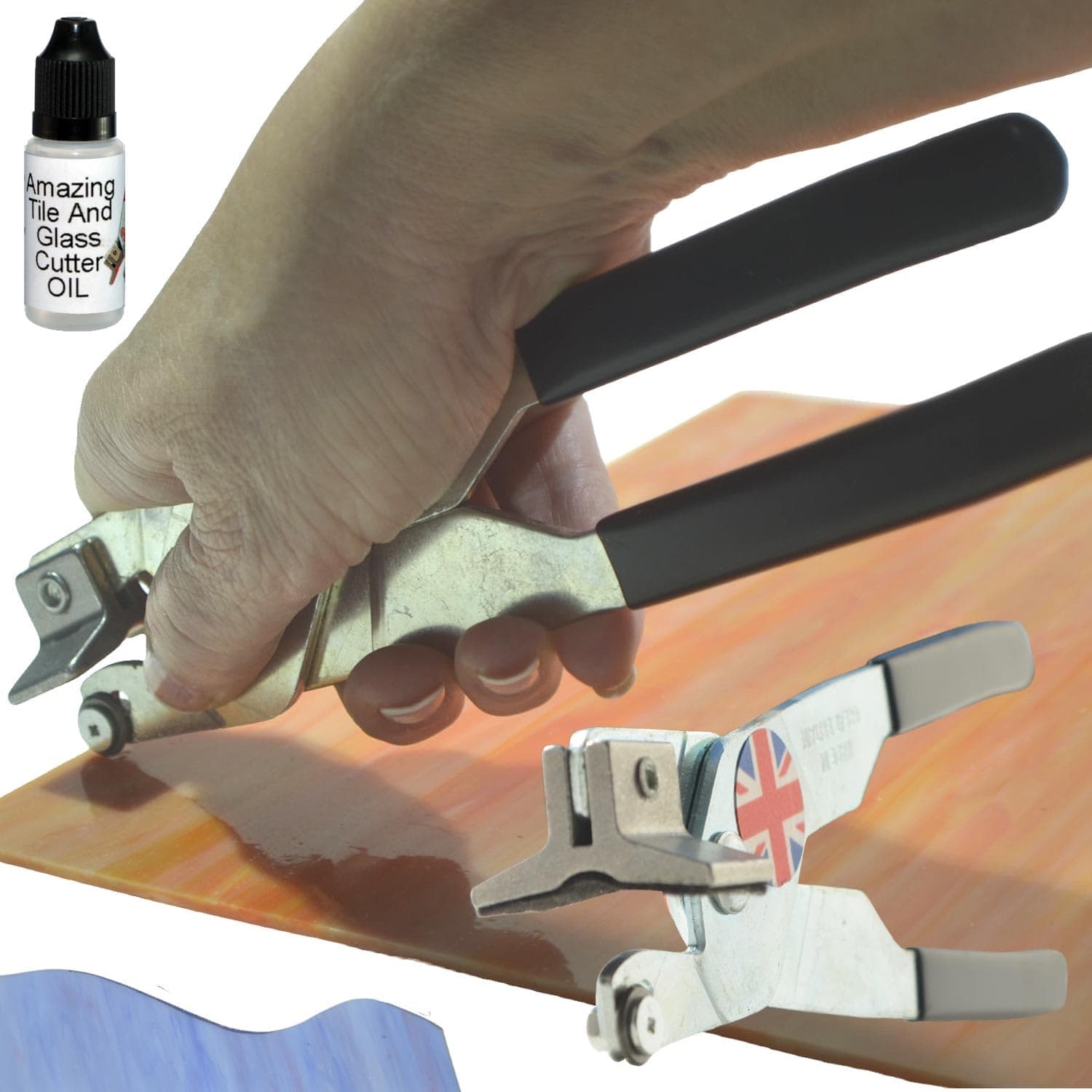 The Amazing Tile And Glass Cutter for Stained for Beginner Or Pro Scoring Tool - Breaking Pliers All in 1 Tool UK Made Stained Cutting Tool Cut Stained Sheets with Oil
