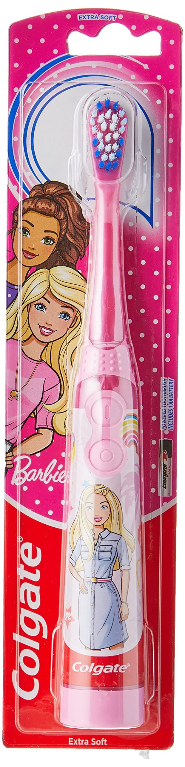 Colgate Kids 3+ Barbie Extra Soft Battery Toothbrush, Assorted color