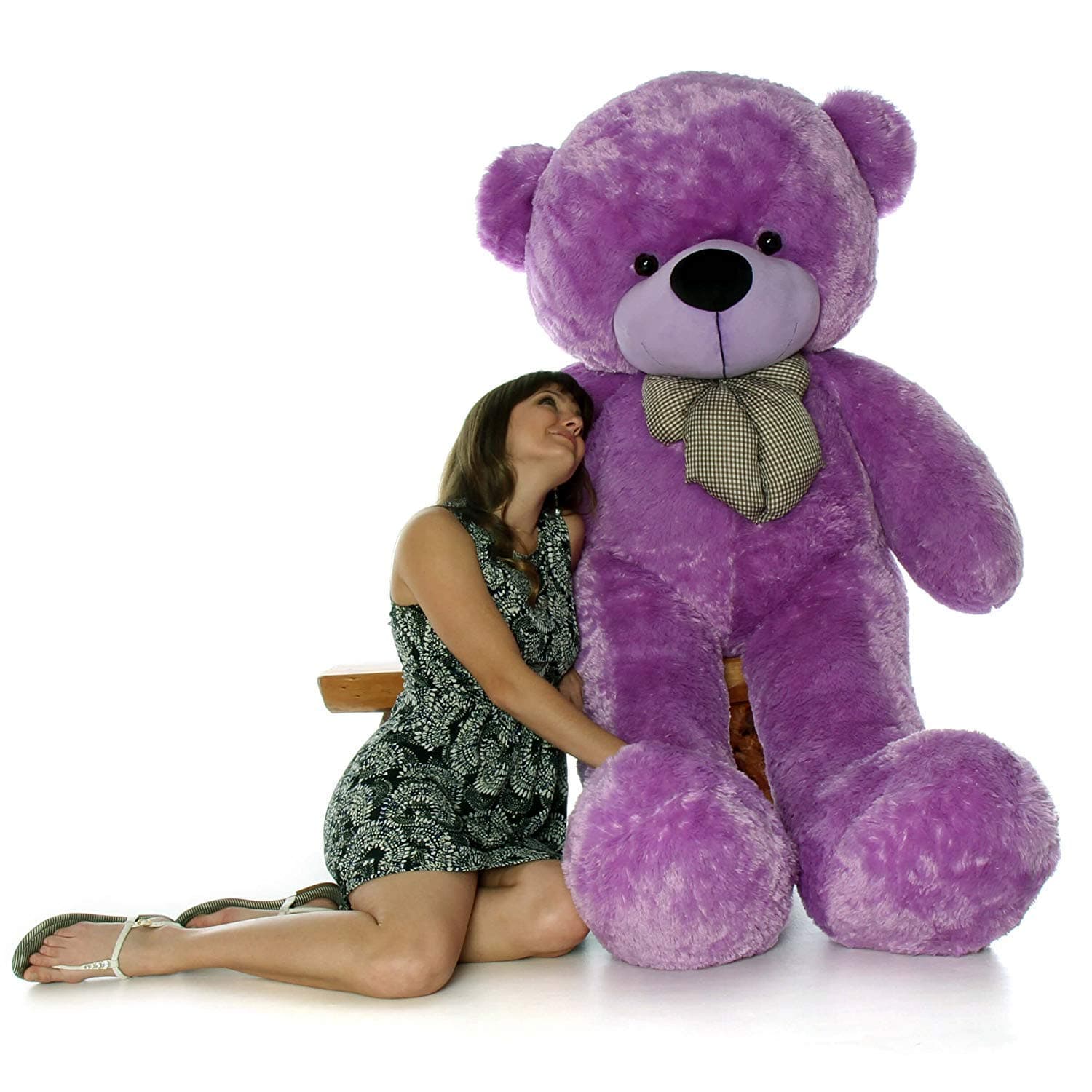 ATIF Soft Toys Long Soft Lovable hugable Cute Giant Life Size Teddy Bear 3 Feet 90 cm Purple/and Wife/BOY Girl/Gift