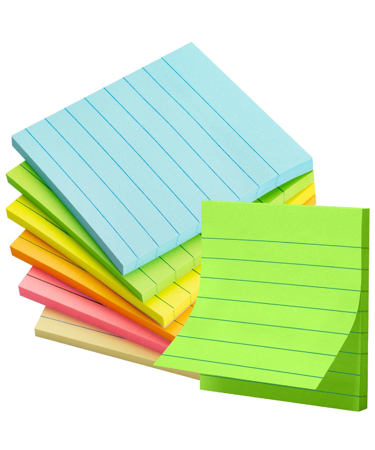 Mr. Pen- Lined Sticky Notes 3x3, 6 Pads, 45 Sheet/Pads, Pastel Colors, Sticky Notes with Lines, Stocky Notes for Bible Journaling