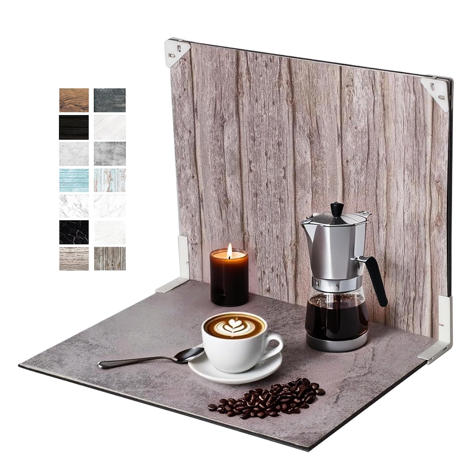 Food Photography Photo Backdrops Board: 7Pcs 12Patterns Product Background Table Top Kit - Flat Lay Props for Jewelry.(Medium Size 16.6x13.3in)…