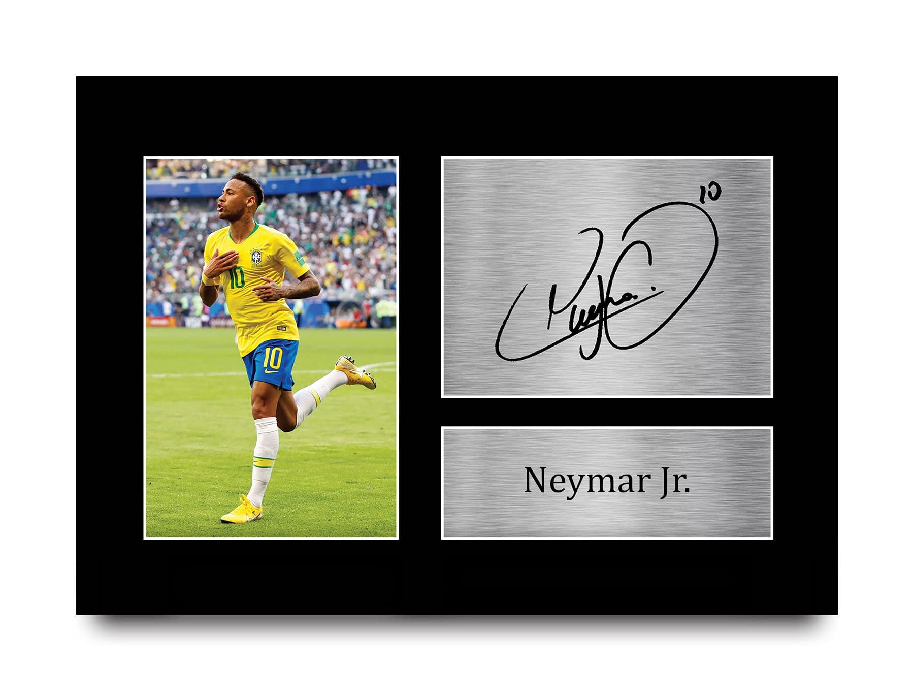 HWC Trading A4 Neymar Jr Brazil Gifts Printed Signed Autograph Picture for Fans and Supporters - A4