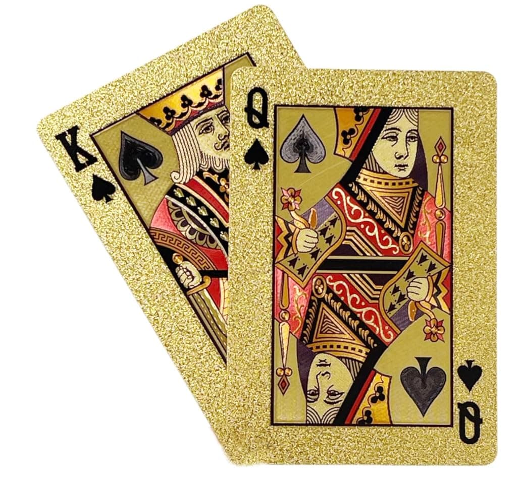 Gold Diamond Playing Cards - Durable and Waterproof, Perfect for Magic, Poker, Parties, and Special Occasions. Ideal for Memorable Gifts. (1 Deck)