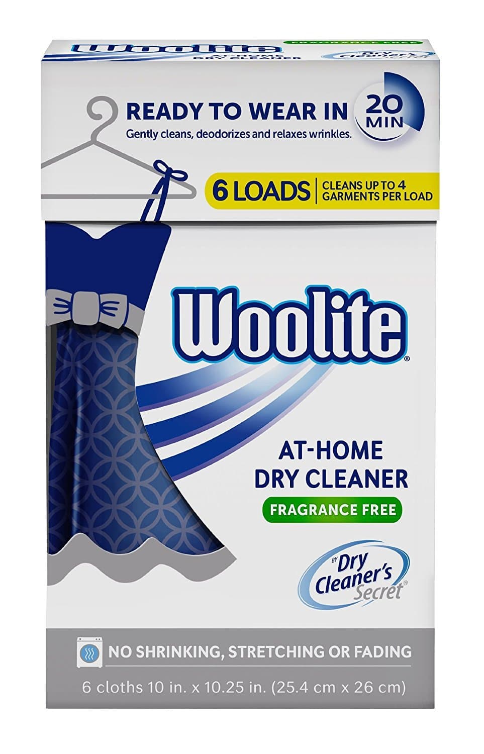 Woolite At Home Dry Cleaner, Fragrance Free, 6 Cloths