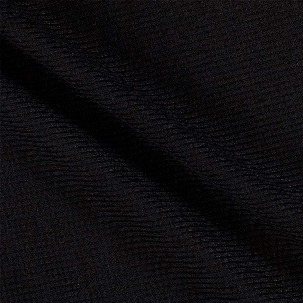 Lavitex 2X1 Rib Knit Black Fabric By The Yard