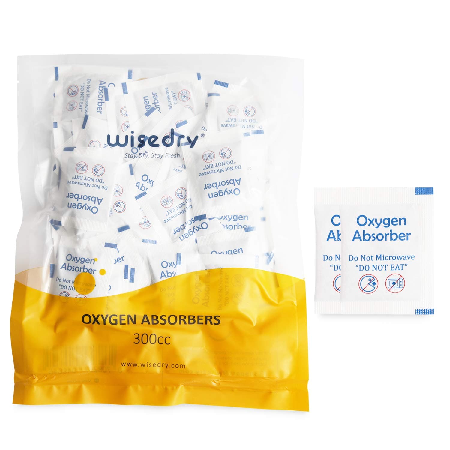 wisedry 300CC [100 Packets, 10 packs of 10 each] Food Grade Oxygen Absorbers for Long Term Food Storage, Keep Food Fresh O2 Absorbers Packets for Wheat Oats Flour and Freeze Dried Foods
