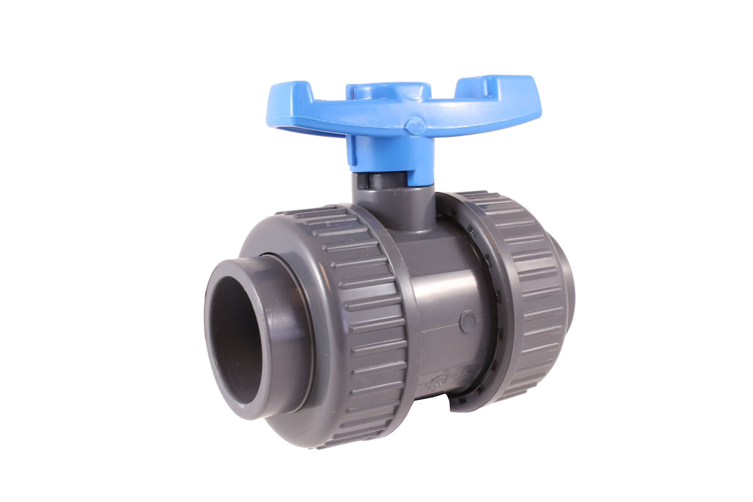 PVC DOUBLE UNION BALL VALVE 1" - Socket - Sanipro - (Pack of 12)