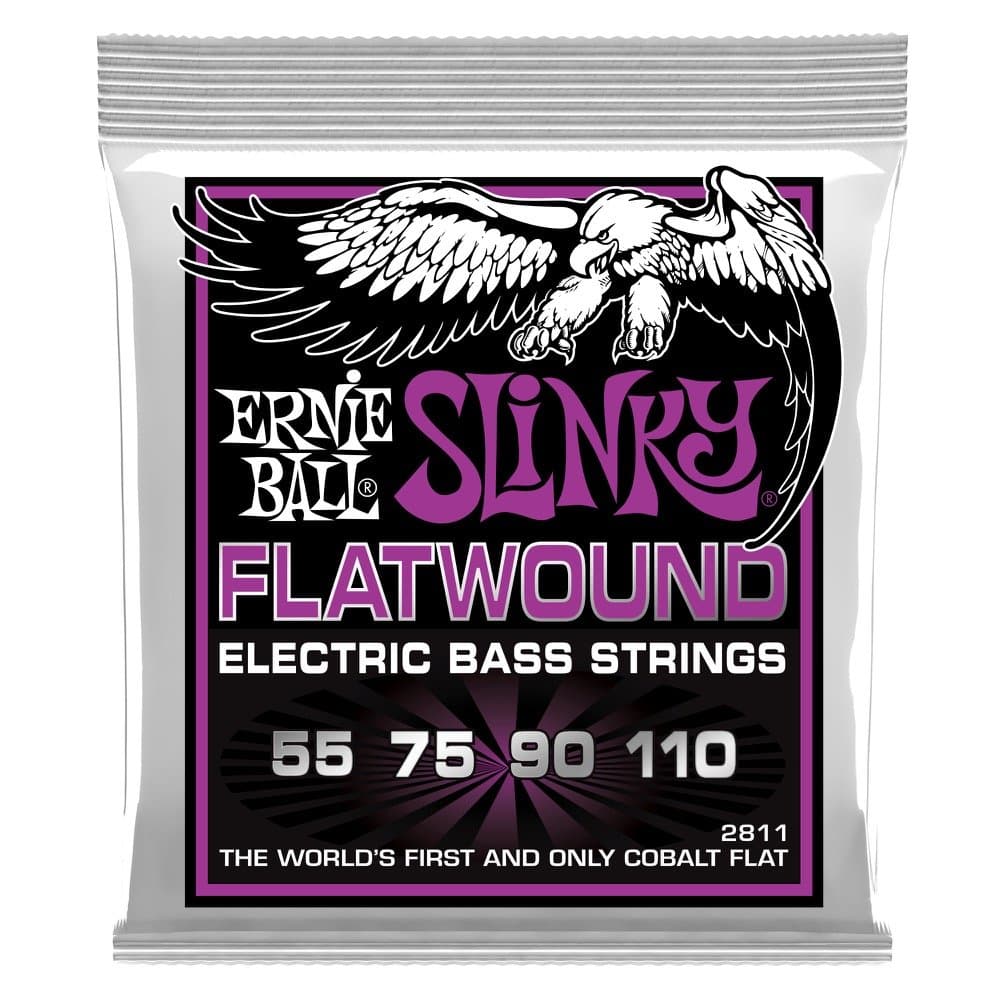 Ernie Ball Power Slinky Flatwound Electric Bass Strings - 55-110 Gauge