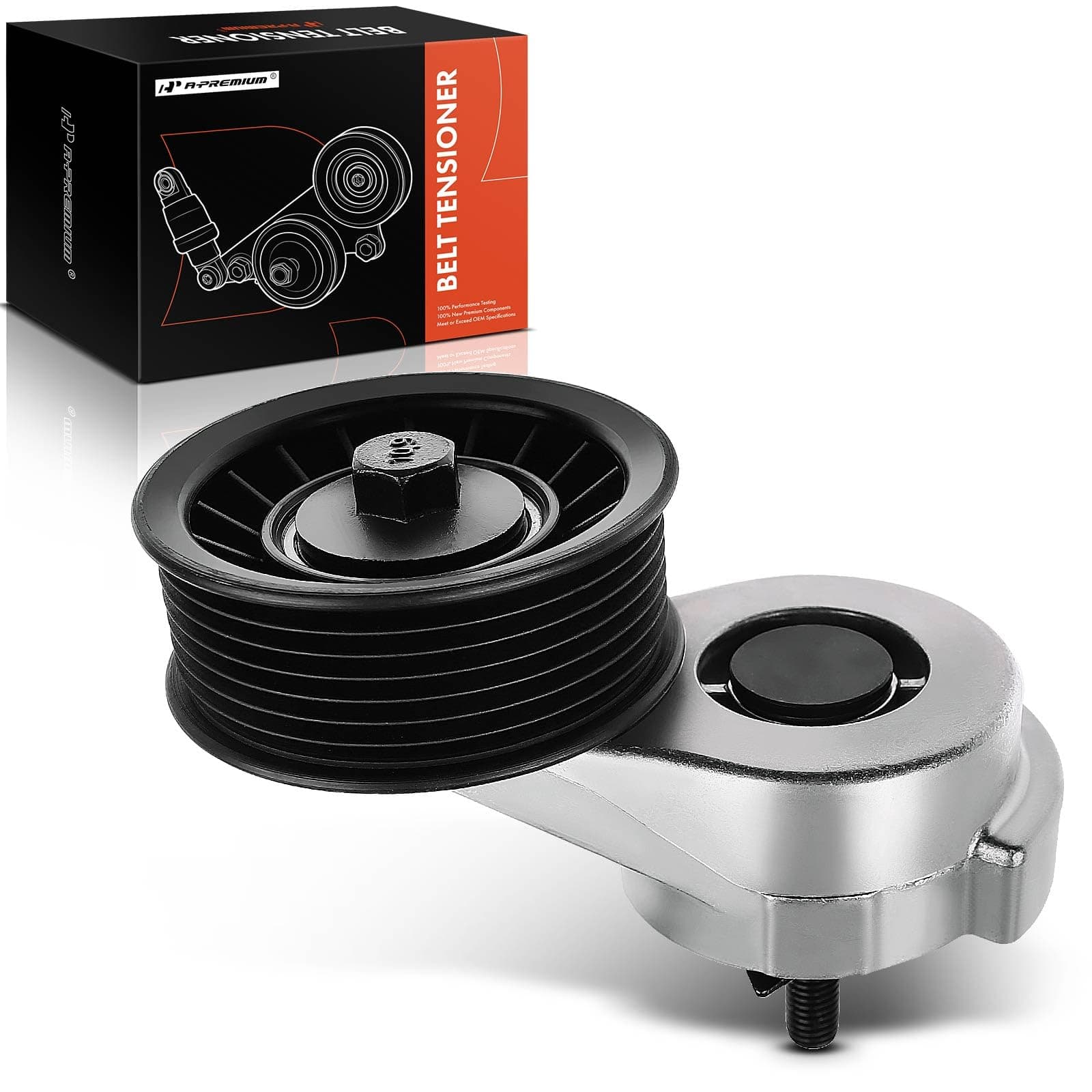 Belt Tensioner Assembly with Pulley Compatible with Dodge Ram 1500 2500 1994-2003 & Jeep Grand Cherokee 1993-1998, Replace# 53006497, 53010158AB