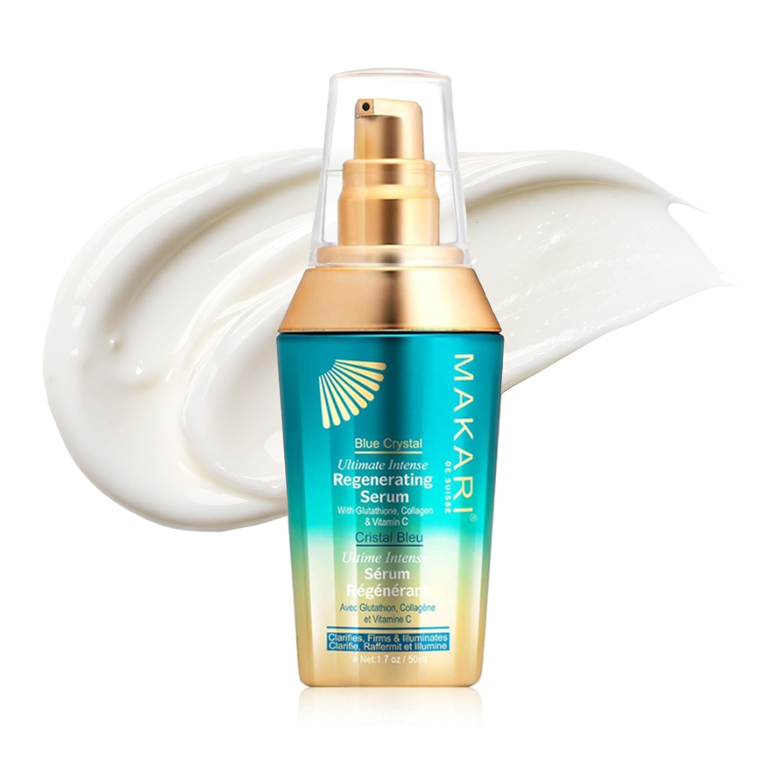 - Ultimate Intense Blue Crystal Regenerating Serum (50 ml) | Hydrating & Brightening-Inspired Serum for Face & Body | Skin Care with Glutathione, Collagen & Vitamin C