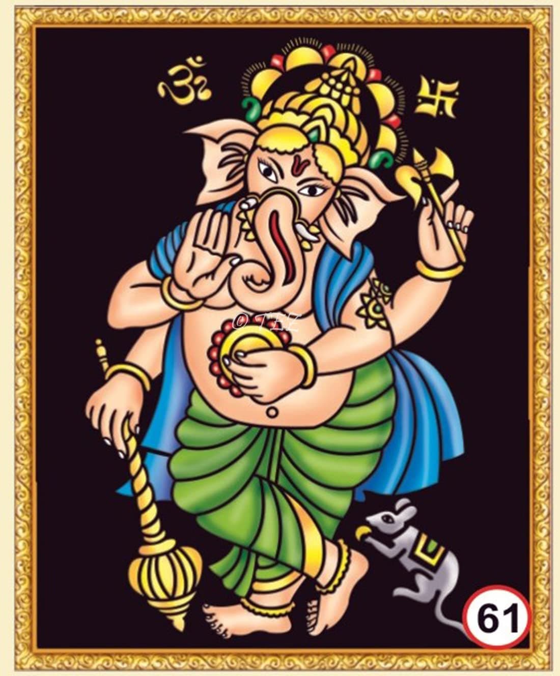 Tez DIY - Emboss Painting Kit, Dancing Ganesh, Medium(13x19 inch), Design No. 61