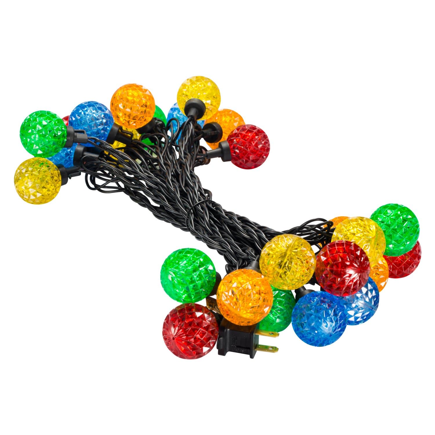 EAVO Decorative LED String Lights,Christmas Lights Outdoor Lighting Waterproof Multi-color Bulbs with 25 LED 25ft long Diamond Globe Ball indoor Lamps for Garden Wedding Party Decoration Light String.