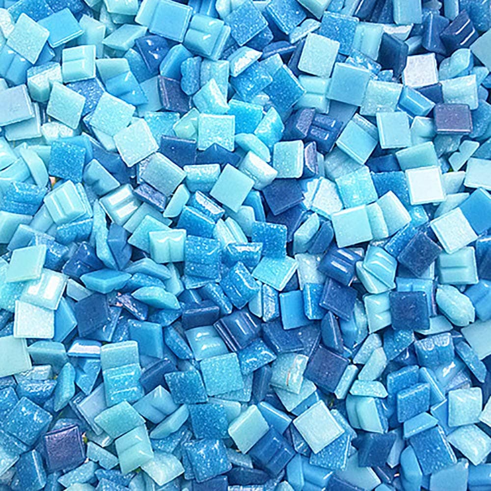 Rancheng Square Mosaic Tile Assortment Colored Mosaic Tiles Glass Pieces Set DIY Making Art Craft Accessory