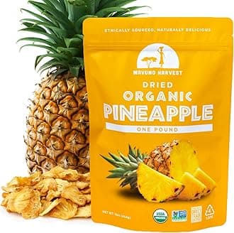 - Mavuno Harvest Pineapple Dried Fruit Snacks | Organic Dried Pineapple Chunks | Gluten Free Healthy Snacks for Kids and Adults | No Sugar Added, Vegan, Non GMO, Direct Trade | 1 Pound Resealable Bag