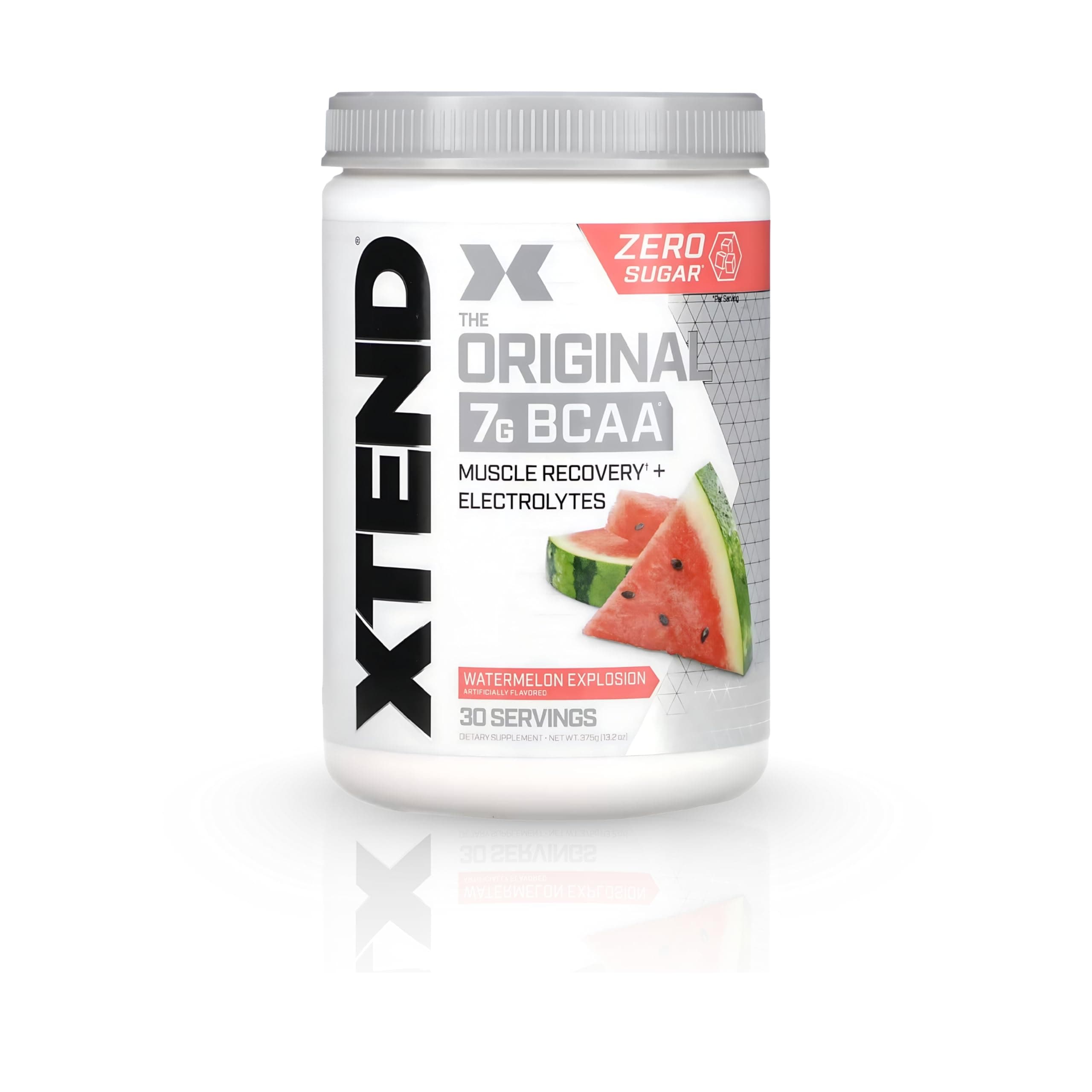XTEND Original BCAA Powder Watermelon Explosion ZERO CALORIE, ZERO CARB, ZERO SUGAR - Post Workout Muscle Recovery Drink with Amino Acids - 7g BCAAs for Men & Women, 30 Servings