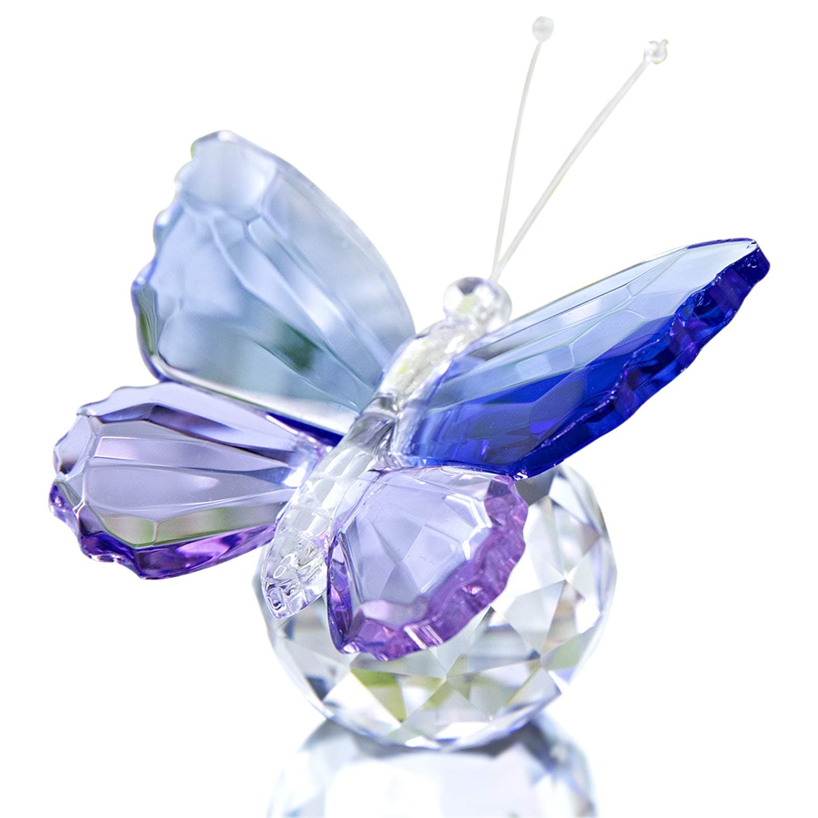 H&D HYALINE & DORA Crystal Cut Butterfly Animal Ornament Decoration for Office Table Home Bedroom