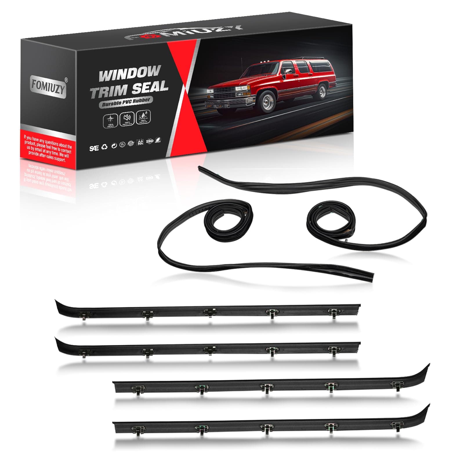 WEILEITE Front Door Window Run Channel Felt Trim Seal Weather Stripping Kit Fit for Chevy C10 C20 C30 K5 K10 K20 K30 Blazer Suburban GMC C1500 C2500 C3500 K1500 K2500 K3500 Suburban Jimmy Truck