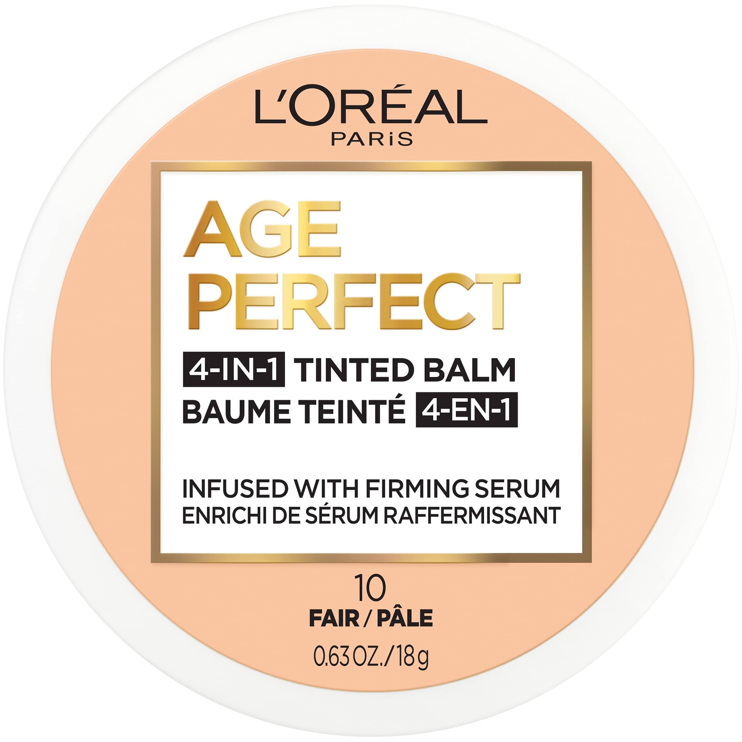 Age Perfect 4-in-1 Tinted Face Balm Foundation with Firming Serum, Fair 10, 0.61 Ounce