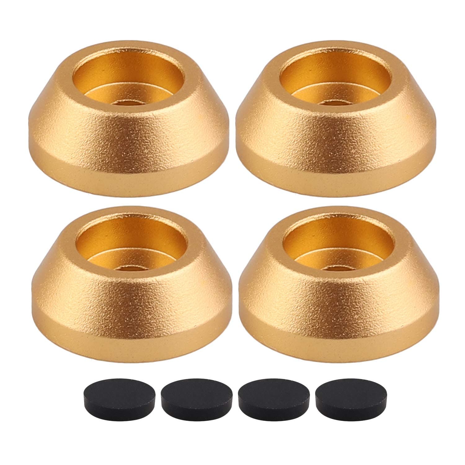 Amplifier Speaker Pads,4PCS Gold Aluminum 15x6mm Amplifier Speaker Cabinet Leg Pads Floor Protector for Amplifier Speaker