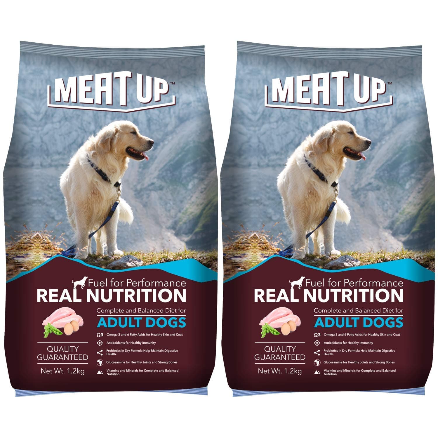 Dry Dog Food, Real Chicken, 2.4 Kg( 2 x 1.2 Kg) | High Protein & Fibre, Omega 3 & 6 For Healthy Skin & Coat, Strong Bones & Joint Health, Builds Immunity