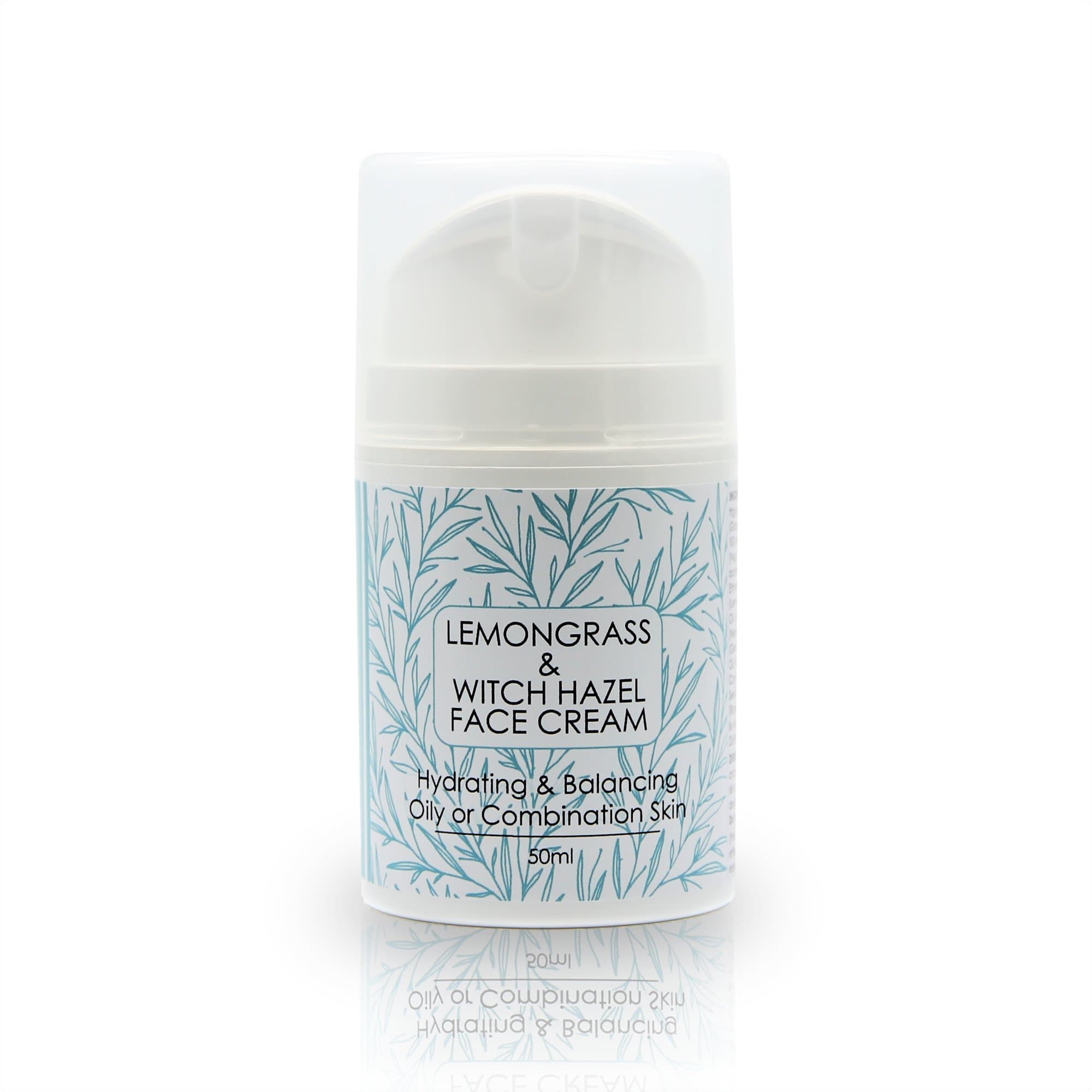 Lemongrass & Witch Hazel Face Cream for Oily or Combination Skin types, Hydrating and Balancing moisturiser 50ml