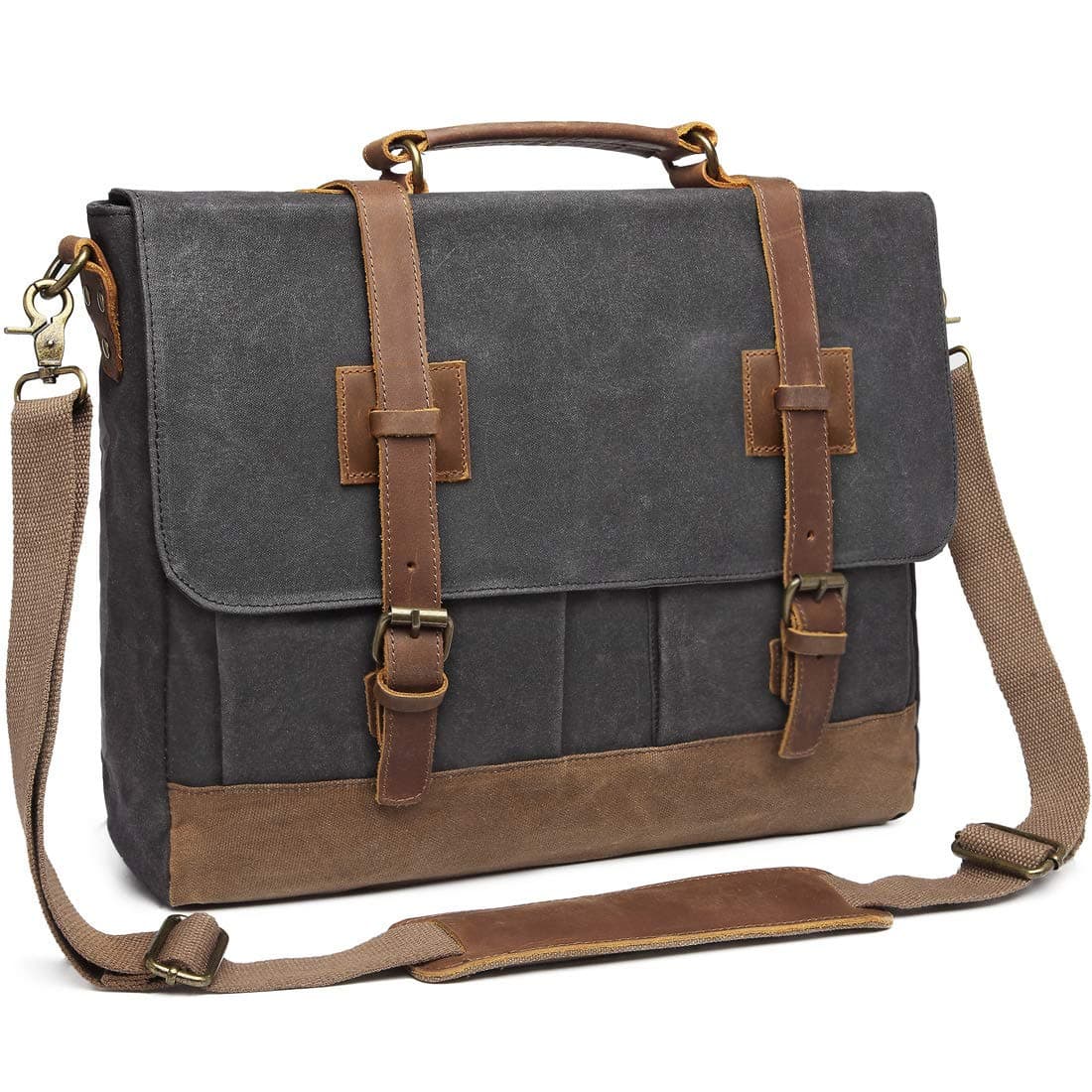 Messenger Bag for Men, Large Canvas Briefcase Computer Bag, Shoulder Schel Messenger Bag for MenLaptop