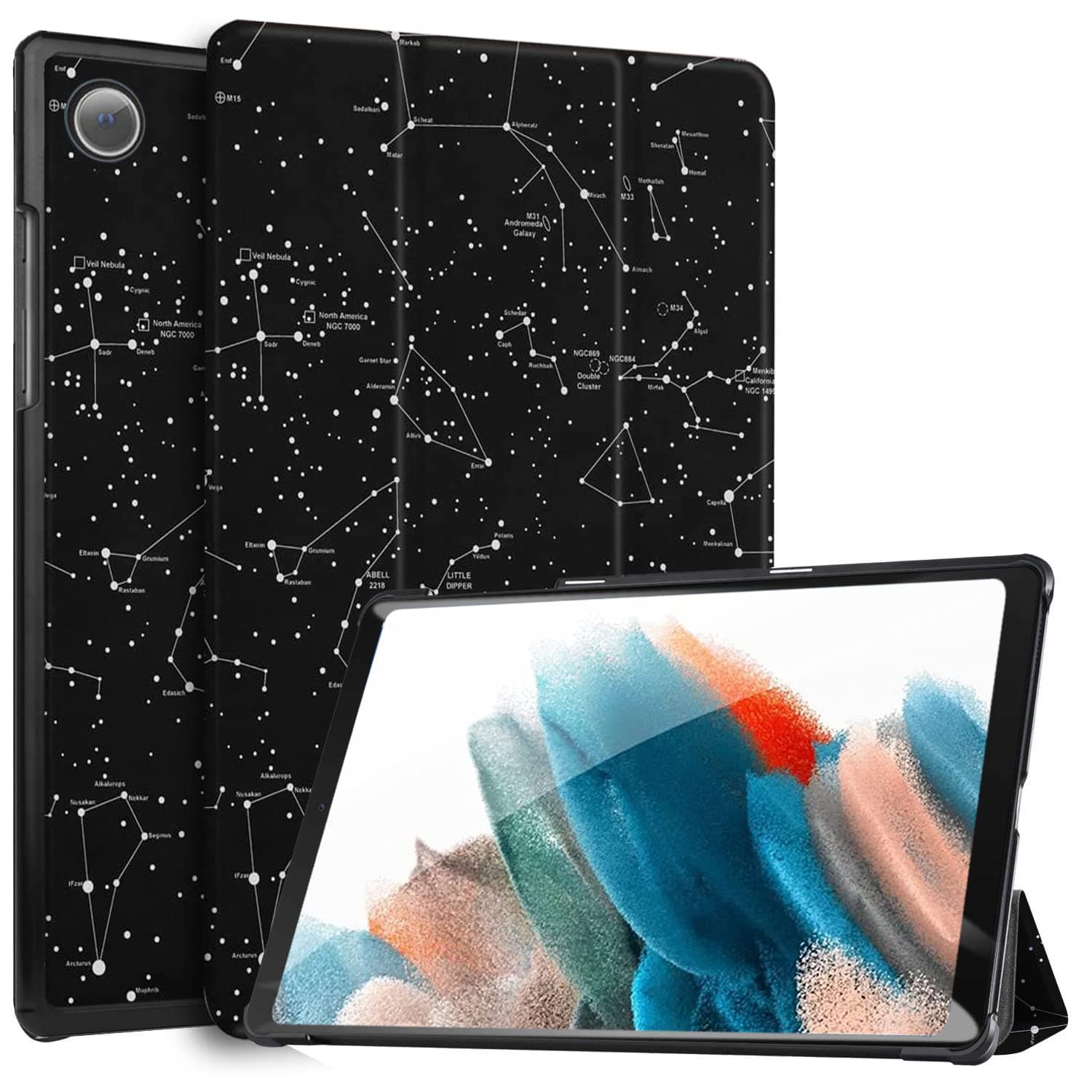 Robustrion Smart Trifold Hard Back Flip Stand Case Cover for Samsung Galaxy Tab A8 10.5 inch [SM-X200/X205/X207] 2022 - Constellation