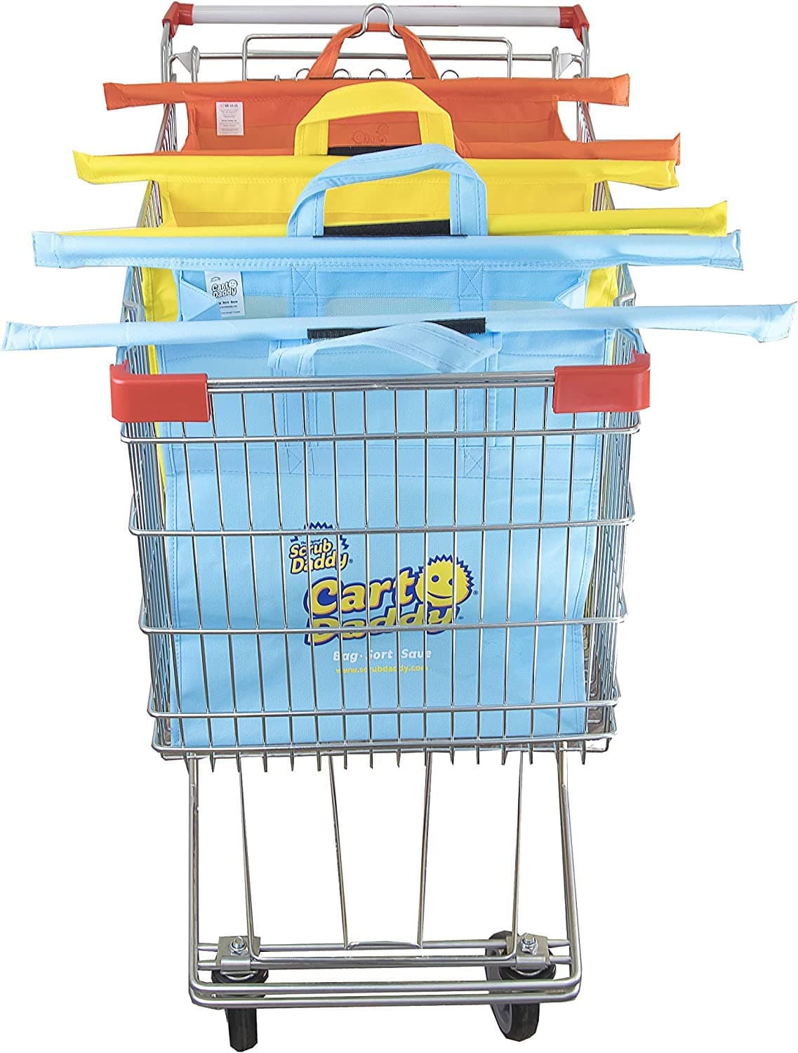 Scrub Daddy Cart Daddy - Trolley Bags for Shopping Trolley, Pack of 3 Shopping Carriers, Replace Carrier Bags with Heavy Duty Reusable, Foldable Fabric Organisers for Groceries & Food, Washable