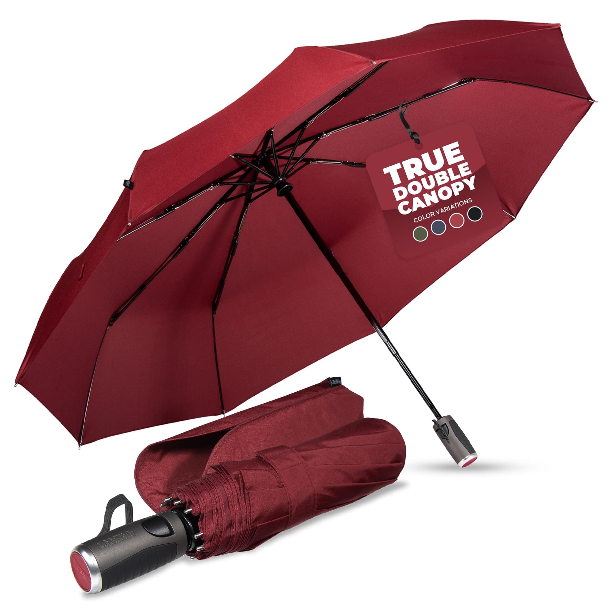 Folding Umbrella, Parasol, Automatic Open/Close, For Rain or Shine, For Rainy Season, Lightweight, UV Protection, Light Blocking, One Touch, UV Blocking, Windproof, Water Repellent, Unisex, Storage Pouch Included