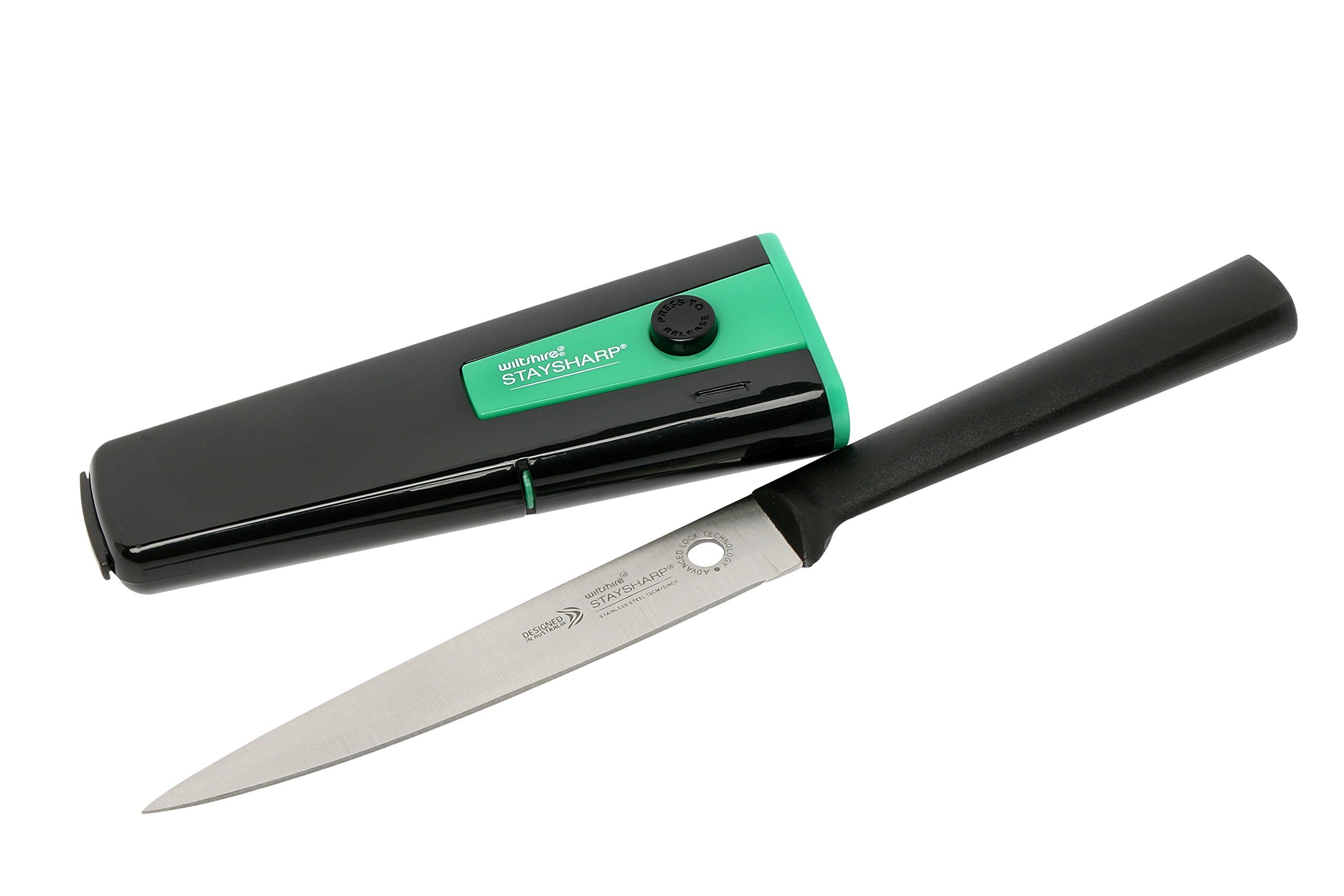5 Inch Utility Knife - Built in Sharpener and Locking Sheath