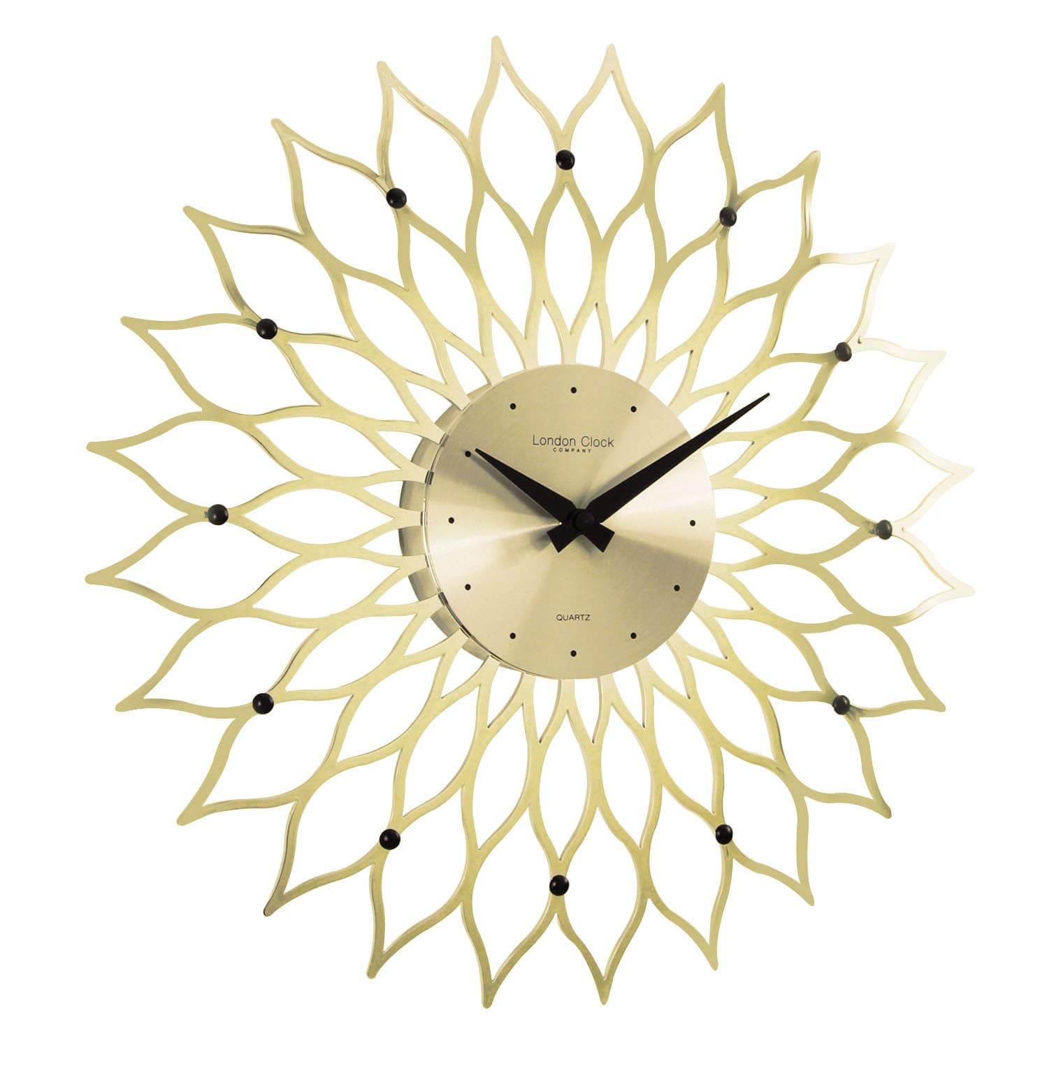 London Clock Gold Finish Contemporary Wall Clock, 38 x 38 x 4cm