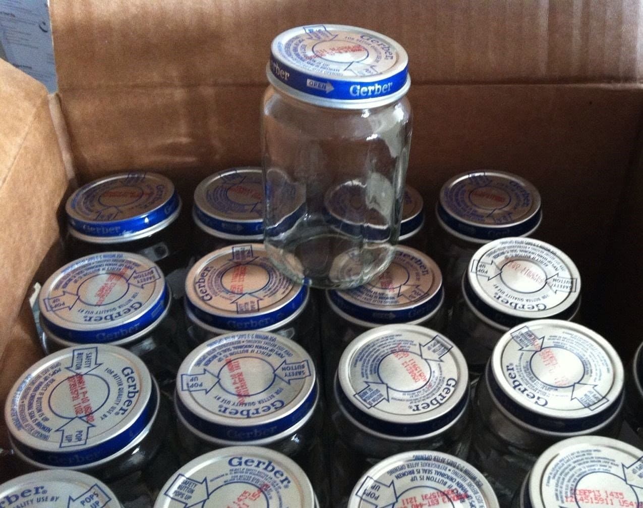 Used Empty Baby Food Jars with Lids 6 Oz Lot of 12