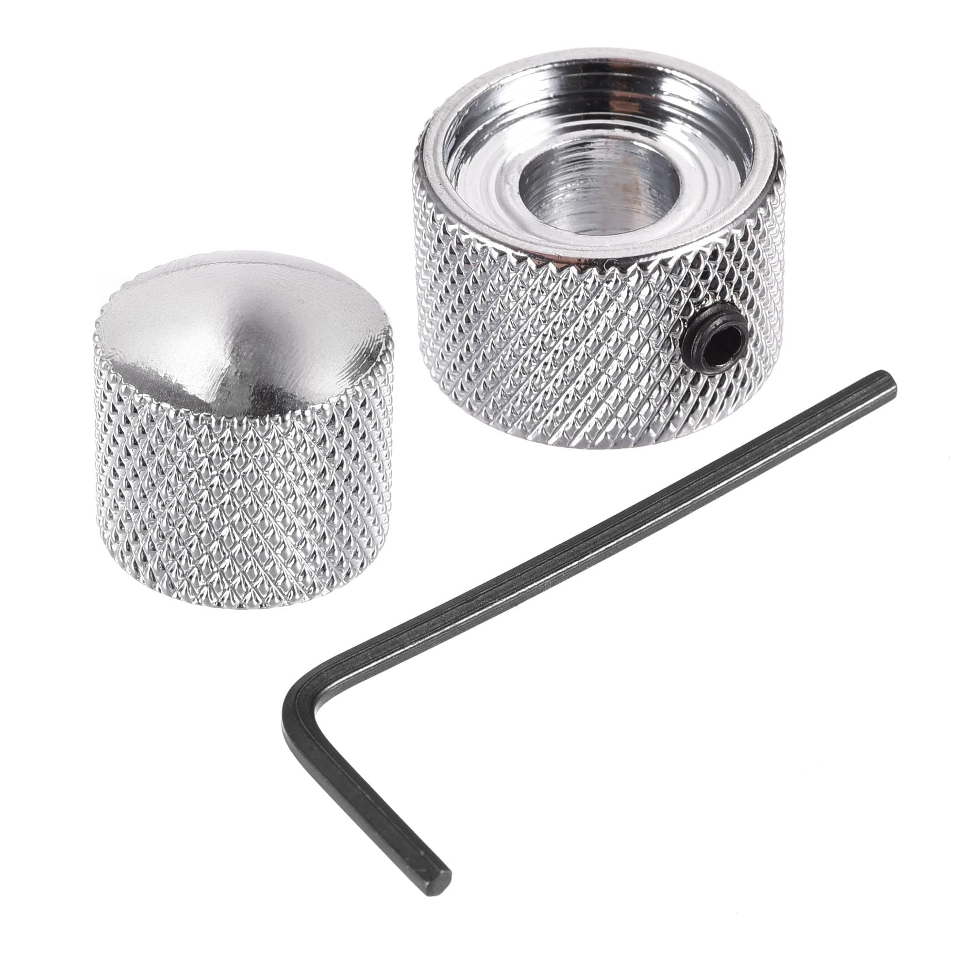 sourcing map Metal Dual Concentric Knob Stacked Volume Tone Control Knob for Electric Guitar, Bass