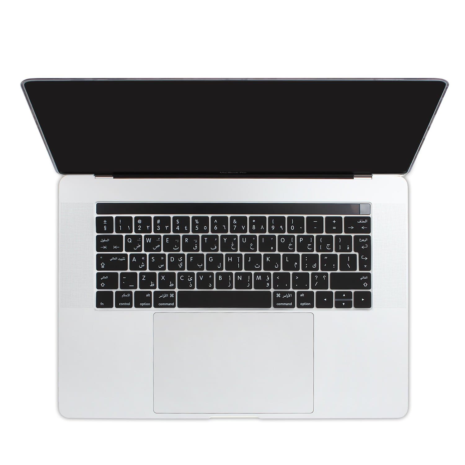 Batianda Arabic Character EU/UK Enter Waterproof Ultrathin Silicone Keyboard Cover Skin for Newest MacBook Pro 13 15 inch 2017 & 2016 With Touch Bar Model:A1706 / A1707 (Black)
